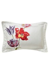 Sanderson 'Tulipomania' Cotton Duvet Cover Set in Red - Size: Double - thumbnail 3