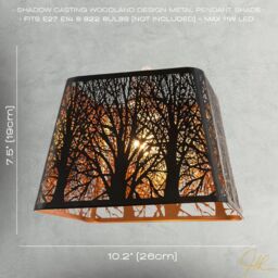 Happy Homewares Matte Black Tree Forest Pendant Lighting Shade with Satin Gold Inner - thumbnail 7