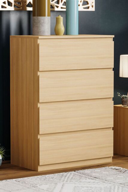 Home Discount Vida Designs Denver 4 Drawer Chest of Drawers Storage in Brown - image 1