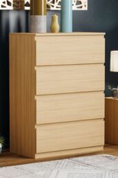 Home Discount Vida Designs Denver 4 Drawer Chest of Drawers Storage in Brown - thumbnail 1