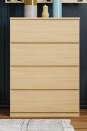 Home Discount Vida Designs Denver 4 Drawer Chest of Drawers Storage in Brown - thumbnail 3