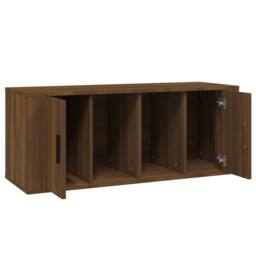 Berkfield Home TV Cabinet Brown Oak 100x35x40 cm Engineered Wood - Size: 100 x 35 x 40 cm - thumbnail 7