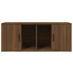 Berkfield Home TV Cabinet Brown Oak 100x35x40 cm Engineered Wood - Size: 100 x 35 x 40 cm - thumbnail 5