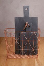 Orsina Stylish Copper Finish Cross Design Wire Basket, Functional Wireframe Basket For Kitchen, High Quality Basket in Gold - thumbnail 5