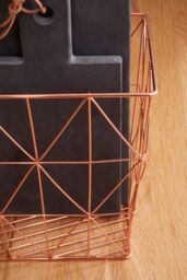 Orsina Stylish Copper Finish Cross Design Wire Basket, Functional Wireframe Basket For Kitchen, High Quality Basket in Gold - thumbnail 4