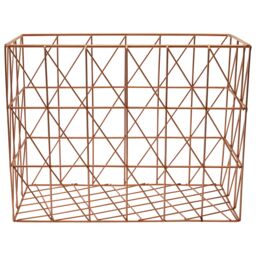 Orsina Stylish Copper Finish Cross Design Wire Basket, Functional Wireframe Basket For Kitchen, High Quality Basket in Gold - thumbnail 3