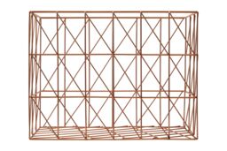 Orsina Stylish Copper Finish Cross Design Wire Basket, Functional Wireframe Basket For Kitchen, High Quality Basket in Gold - thumbnail 1