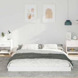 Berkfield Home White 160 x 200 cm Pine wood - thumbnail 4