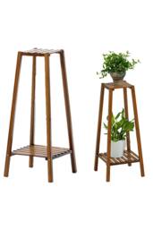 Garden Sanctuary Vintage Tiered Indoor Plant Stand Solid Wood Display Shelf in Brown - thumbnail 6