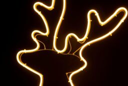 Shatchi Standing Reindeer Neon Effect Rope Light Silhouette Double Side 90 Warm White LEDs in Yellow - thumbnail 3