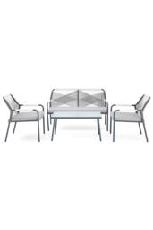More4Homes Lagos Garden Sofa Set 4 Seater Corner Sofa with Glass Table & Cover in Light Grey - thumbnail 3