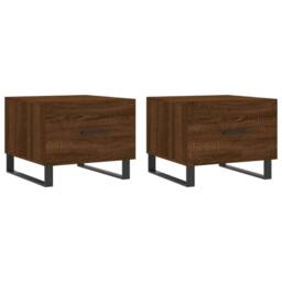 Berkfield Home Decorative Coffee Tables 2 pcs Brown Oak 50x50x40 cm Engineered Wood - Size: 50 x 50 x 40 cm - thumbnail 3