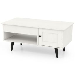 Gymax Lift Top Coffee Table Flip Top Center Table Hidden Compartment-White in White - thumbnail 3