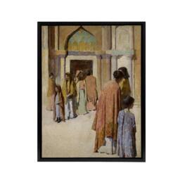 "Artery8 Frank Edwin Scott Women Near the Stairs No 1 Framed Canvas Art Print - Size: W12"" x H16""" - thumbnail 1