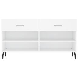 Berkfield Home Shoe Bench White 102x35x55 cm Engineered Wood - Size: 102 x 35 x 55 cm - thumbnail 6