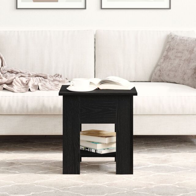 Berkfield Home Coffee Table Black Oak 40x40x42 cm Engineered Wood - Size: 40 x 40 x 42 cm - image 1
