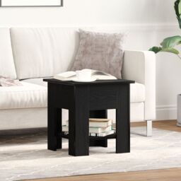 Berkfield Home Coffee Table Black Oak 40x40x42 cm Engineered Wood - Size: 40 x 40 x 42 cm - thumbnail 4
