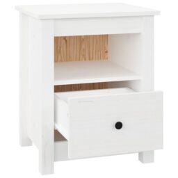 Berkfield Home Bedside Cabinet White 40x35x49 cm Solid Wood Pine - Size: 40 x 35 x 49 cm - thumbnail 6
