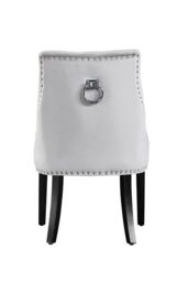 Life Interiors Set of 4 Velvet Dining Chairs Scoop Knockerback & Button Tufted, Solid Wood Legs in Light Grey - thumbnail 5