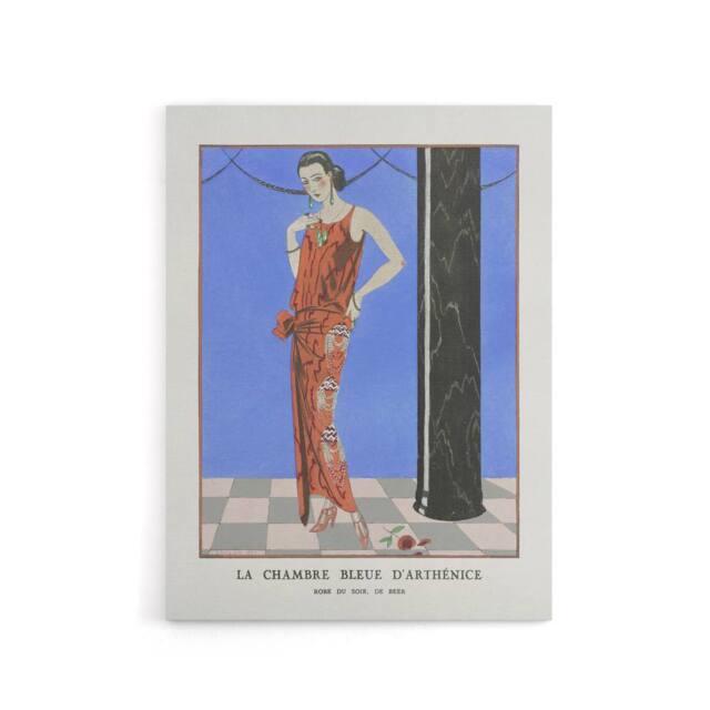 "Artery8 Blue Room of Arthenice Fashion Barbier Vintage Canvas Wall Art - Size: W18"" x H24""" - image 1