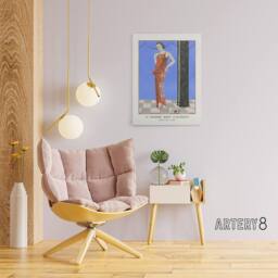 "Artery8 Blue Room of Arthenice Fashion Barbier Vintage Canvas Wall Art - Size: W18"" x H24""" - thumbnail 3