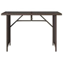 Berkfield Home Garden Table with Glass Top Brown 110x68x70 cm Poly Rattan - Size: 110 x 68 x 70 cm - thumbnail 4