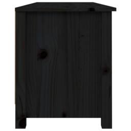 Berkfield Home Shoe Bench Black 110x38x45.5 cm Solid Wood Pine - thumbnail 4