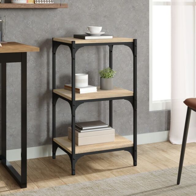 Berkfield Home Book Cabinet Sonoma Oak 40x33x70.5 cm Engineered Wood & Steel in Brown - image 1