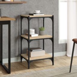 Berkfield Home Book Cabinet Sonoma Oak 40x33x70.5 cm Engineered Wood & Steel in Brown - thumbnail 1