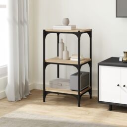 Berkfield Home Book Cabinet Sonoma Oak 40x33x70.5 cm Engineered Wood & Steel in Brown - thumbnail 3