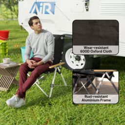 OUTSUNNY Padded Camp Chair Outdoor High Back Folding Recliner with Bag in Black - thumbnail 5