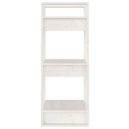 Berkfield Home Book Cabinet/Room Divider White 41x35x91 cm Solid Wood Pine - Size: 41 x 35 x 91 cm - thumbnail 4