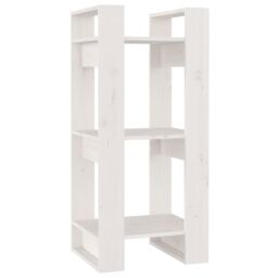 Berkfield Home Book Cabinet/Room Divider White 41x35x91 cm Solid Wood Pine - Size: 41 x 35 x 91 cm - thumbnail 2