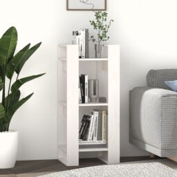Berkfield Home Book Cabinet/Room Divider White 41x35x91 cm Solid Wood Pine - Size: 41 x 35 x 91 cm - thumbnail 6