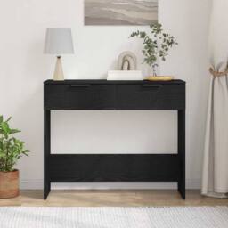 Berkfield Home Console Table Black Oak 90x36x75 cm Engineered Wood - Size: 90 x 36 x 75 cm - thumbnail 4