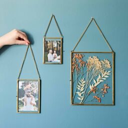 Paper High Dia Gold Reclaimed Glass Hanging Photo Frame - Size: Medium - thumbnail 2