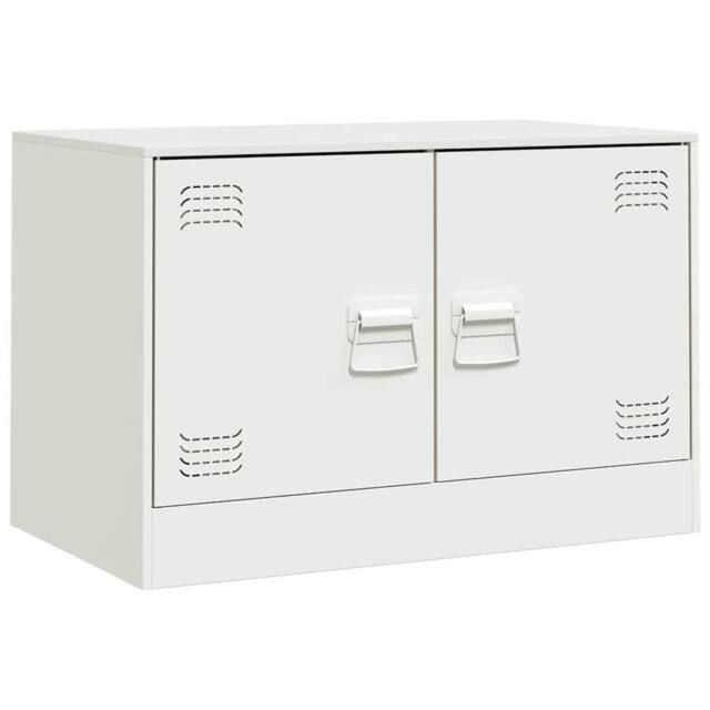 Berkfield Home TV Cabinet White 67x39x44 cm Steel - Size: 67 x 39 x 44 cm - image 1
