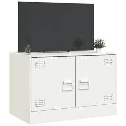 Berkfield Home TV Cabinet White 67x39x44 cm Steel - Size: 67 x 39 x 44 cm - thumbnail 5
