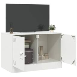 Berkfield Home TV Cabinet White 67x39x44 cm Steel - Size: 67 x 39 x 44 cm - thumbnail 4