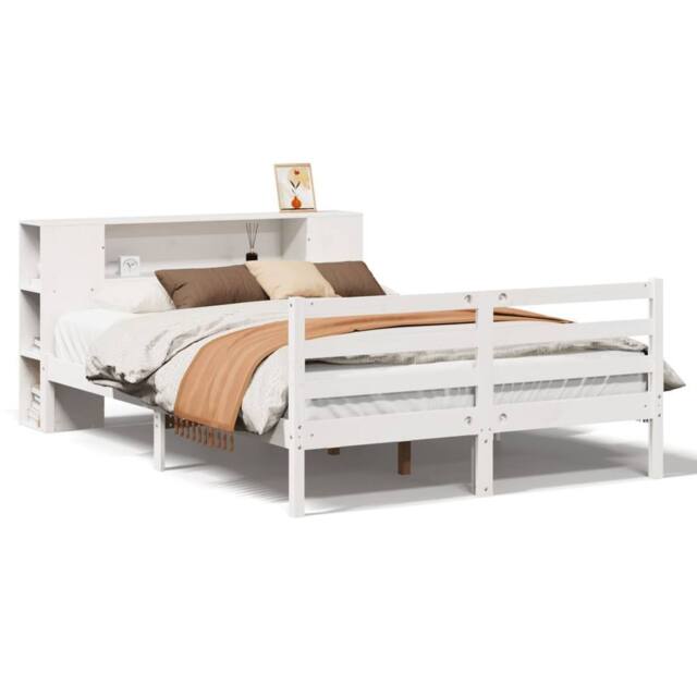 Berkfield Home Bookcase Bed without Mattress White 140x190 cm Solid Wood Pine - image 1