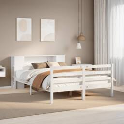 Berkfield Home Bookcase Bed without Mattress White 140x190 cm Solid Wood Pine - thumbnail 2