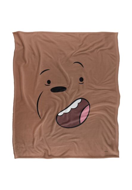 Cartoon Network We Bare Bears Grizz Silky Touch Super Soft Throw Blanket 152 X 127 cm in White - image 1