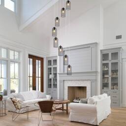 NIVOR 8 E27 Cluster Staircase Chandelier Long High Black Pendant Light - thumbnail 8