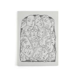 "Artery8 Maskers Masks Black & White Drawing Gestel Canvas Wall Art - Size: W18"" x H24""" - thumbnail 1