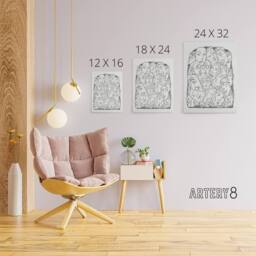 "Artery8 Maskers Masks Black & White Drawing Gestel Canvas Wall Art - Size: W18"" x H24""" - thumbnail 4