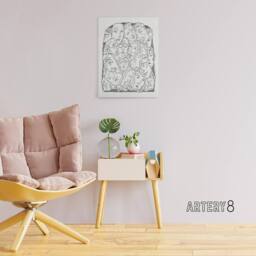 "Artery8 Maskers Masks Black & White Drawing Gestel Canvas Wall Art - Size: W18"" x H24""" - thumbnail 3
