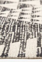 Homescapes Delphi Geometric Style 100% Cotton Printed Rug in Black - Size: 120 cm x 170 cm - thumbnail 4