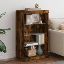 Berkfield Home Sideboard with LED Lights Smoked Oak 60.5x37x100 cm in Brown - thumbnail 2