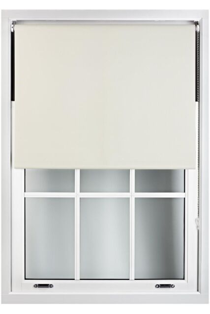 Furnished Cream Blackout Roller Blinds - Trimmable Window Shade for Home & Office - Size: 60 cm width x 165 cm drop - image 1