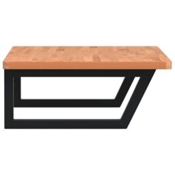 Berkfield Home Basin Shelf Wall Mounted Steel & Solid Wood Beech in Brown - thumbnail 5